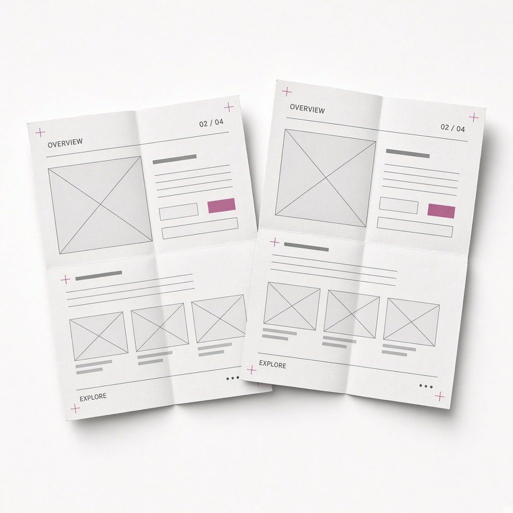 Two paper interface prototypes with registration marks